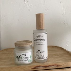 Calm room spray and candle